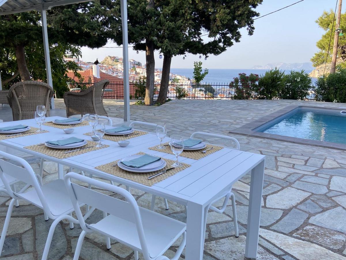 Villa Icelle Skopelos Town Sea View Swimming Pool Bagian luar foto